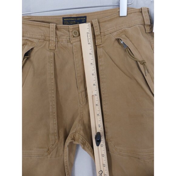 VTG Abercrombie & Fitch 28x30 Pants Paratrooper Cargo Mens Slim Straight Tan Y2K - Picture 4 of 11